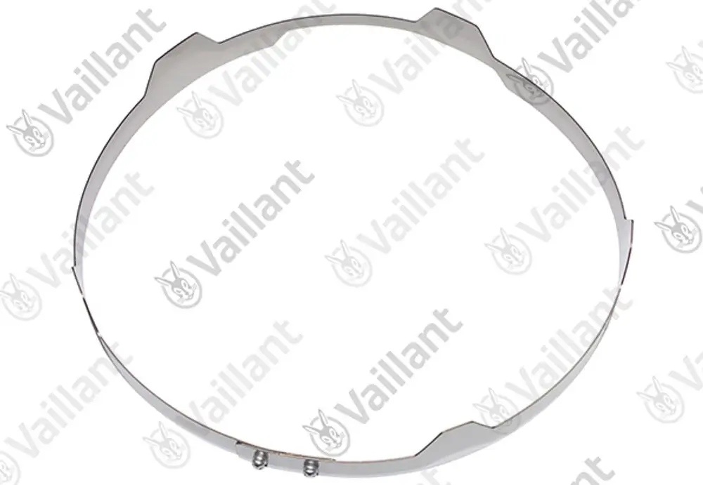 Vaillant Befestigungsring in runder Form, mit zwei Schrauben zur Montage, für die Verwendung in Heizungsanlagen.